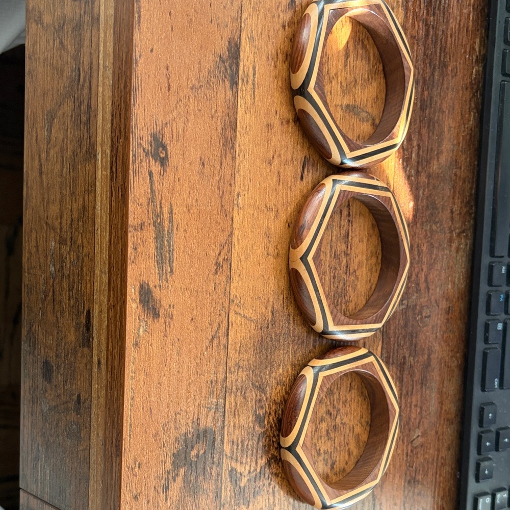 Set of 3 Wood Bangles